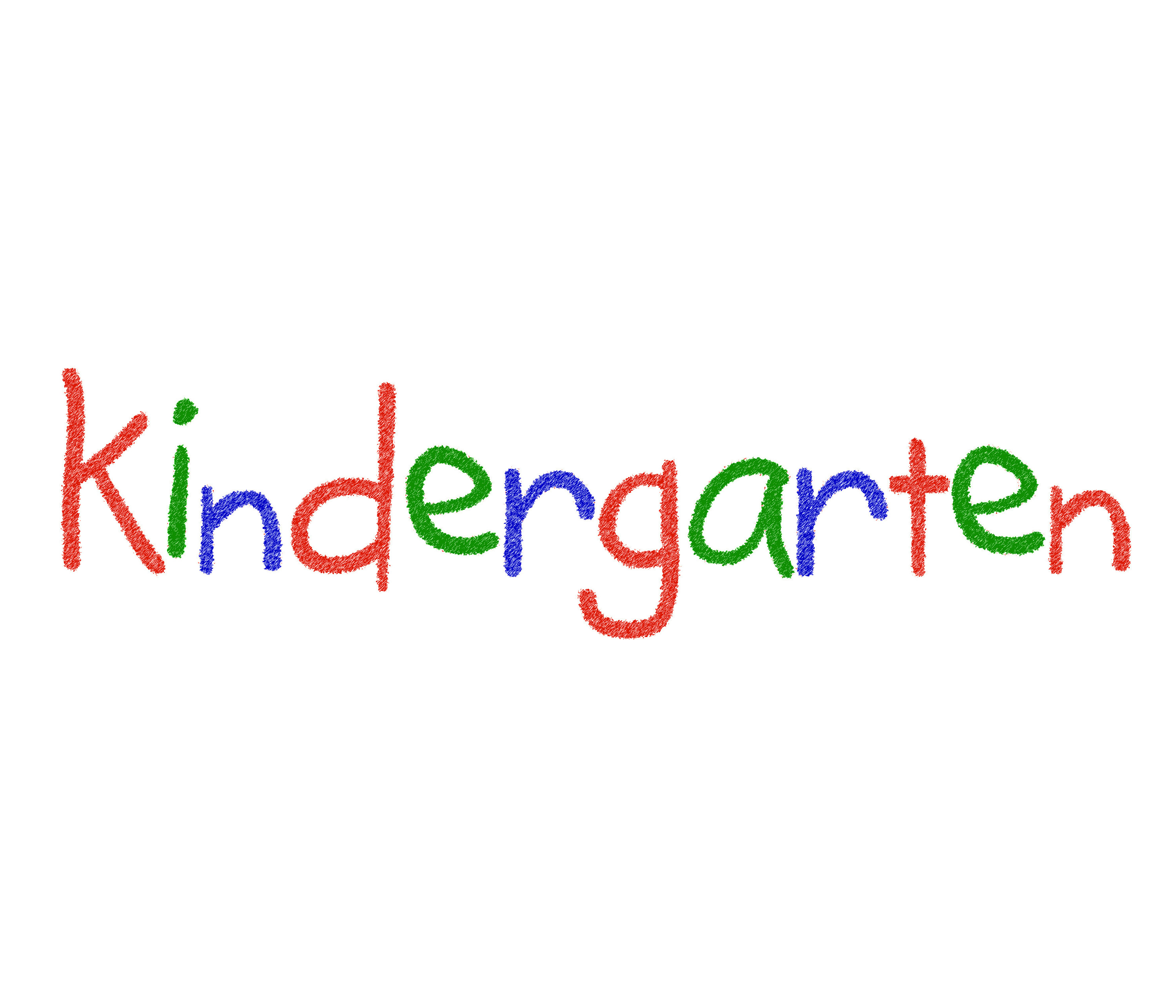 Image  The Word Kindergarten Written In Bright Colours And A Child    