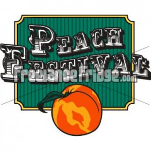 Peach Festival Farm Design Vector Clipart Stock Artwork