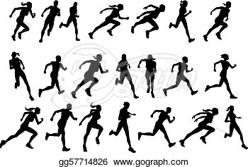 Runners Running Silhouettes  Vector Clipart Gg57714826   Gograph