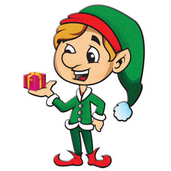 Santa And Elves Modern Clipart   Christmasgifts Com