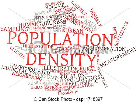 Stock Illustration Of Word Cloud For Population Density   Abstract