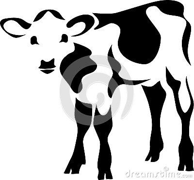 Stylized Calf   Black And White Illustration