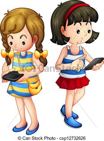 Vector   Two Girls Holding A   Clipart Panda   Free Clipart Images