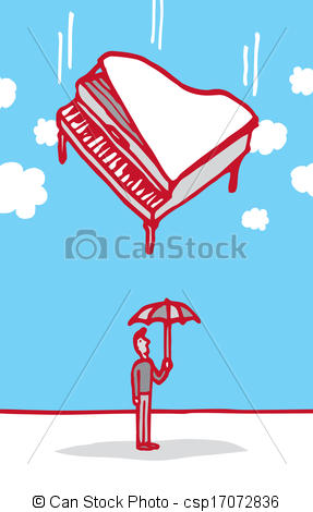 Vectors Of Really Bad Luck Umbrella Guy   Unlucky Guy About To Get Hit    