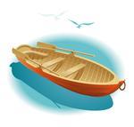 Wooden Boat With Doodle Style Stock Vector   Clipart Me