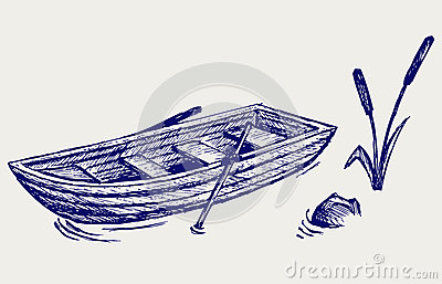 Wooden Boat With Paddles Royalty Free Stock Photos   Image  28253478