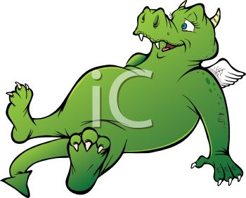 0908 2016 5926 Cartoon Of A Dragon With A Full Belly Clipart Image Jpg