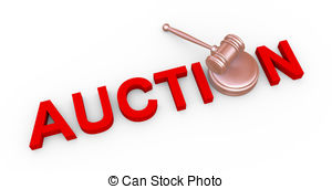 3d Auction And Gavel   3d Render Of Wooden Gavel And Word