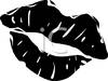 Black And White Classic Kiss Mark   Royalty Free Clipart Picture