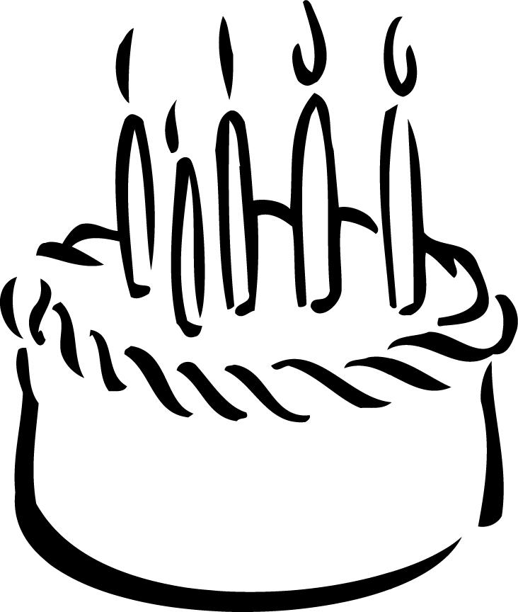 Cake Clipart Outline Birthday Cake Outline