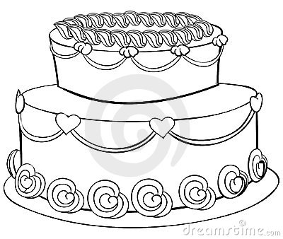 Cake Clipart Outline Cake Outline Stock Illustrations Vectors