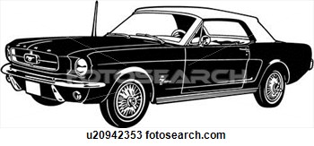 Car Classic Ford Mustang Sport View Large Clip Art Graphic
