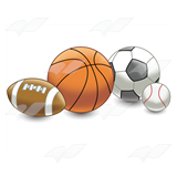 Clip Art    Balls Football Basketball Soccerball And Baseball