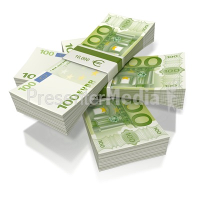Euro Money Three Stack   Education And School   Great Clipart For