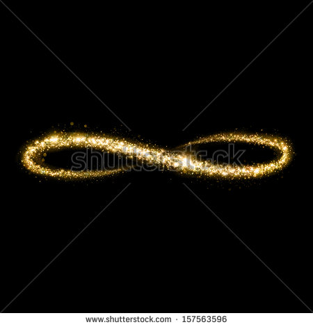 Gold Glittering Star Dust Infinity Loop  Twinkling Ellipse  Stock