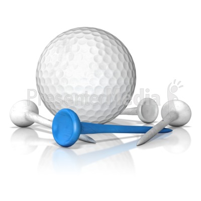 Golf Ball And Tee Standout   Presentation Clipart   Great Clipart For