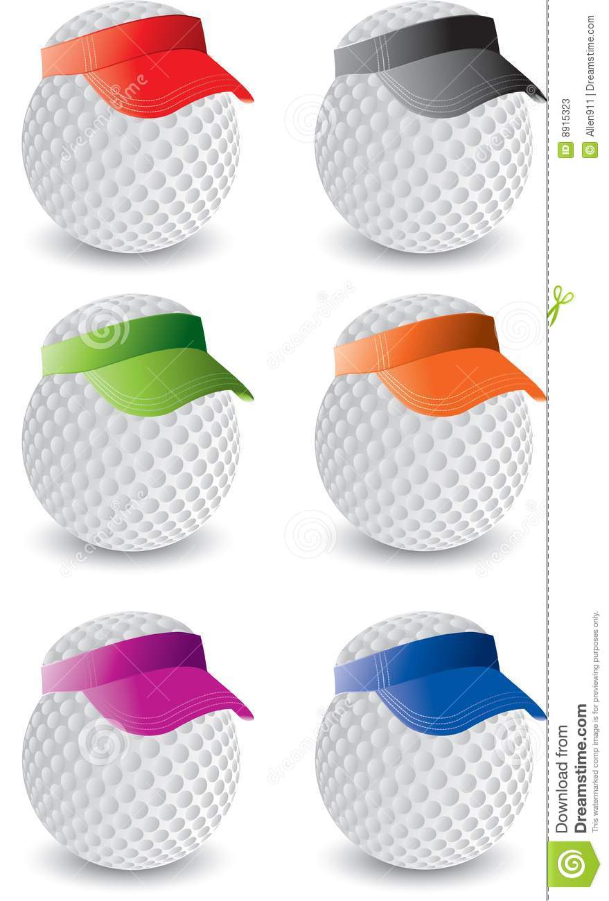 Golf Balls With Multiple Colored Visors
