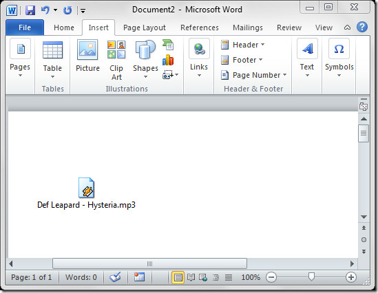 Insert Audio File Document Head Over To Insert Tab And Click Clipart