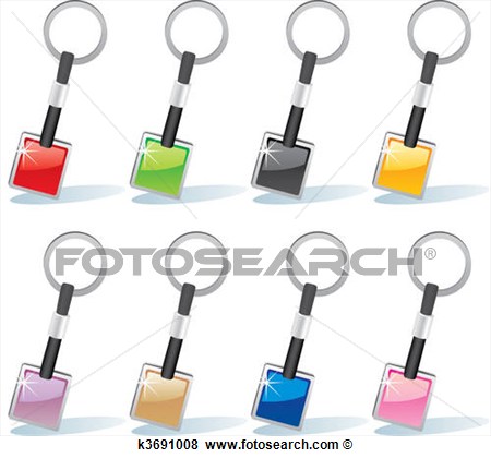   Isolated Colored Key Chain Set  Fotosearch   Search Eps Clip Art    