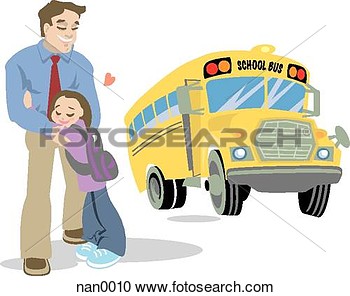 Kids Responsibility Clipart Dad And Child Waiting For The