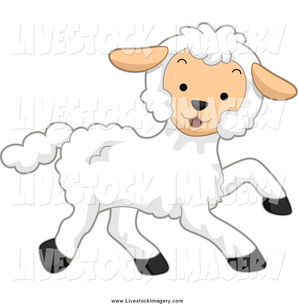 Larger Preview  Clip Art Of A Running Happy Lamb By Bnp Design Studio