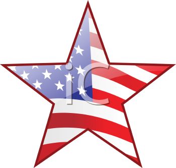 Picture Of A Star With The Colors Of The American Flag In A Vector