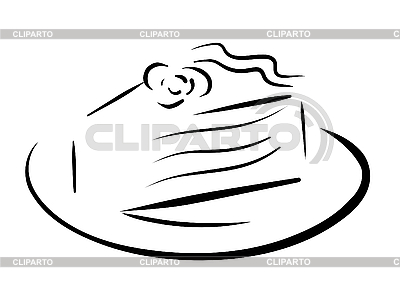 Piece Of Cake Outline   Stock Vector Graphics   Cliparto