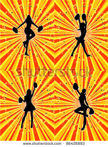 Set Of 4 Cheerleader Backgrounds  Vector   Clip Art   Eps 8   Stock