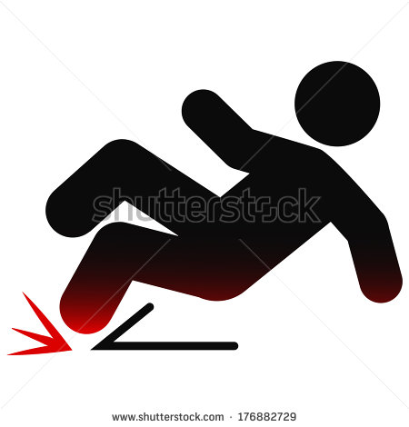 Silhouette Of A Man Fallen Down Isolated On White Background