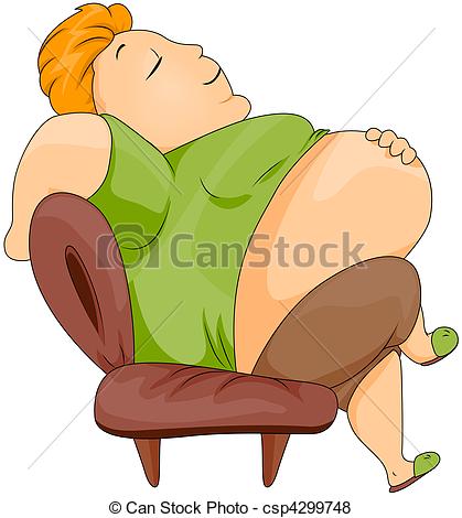 Stock Illustration Of Plump Man With Big Tummy After Eating Csp4299748