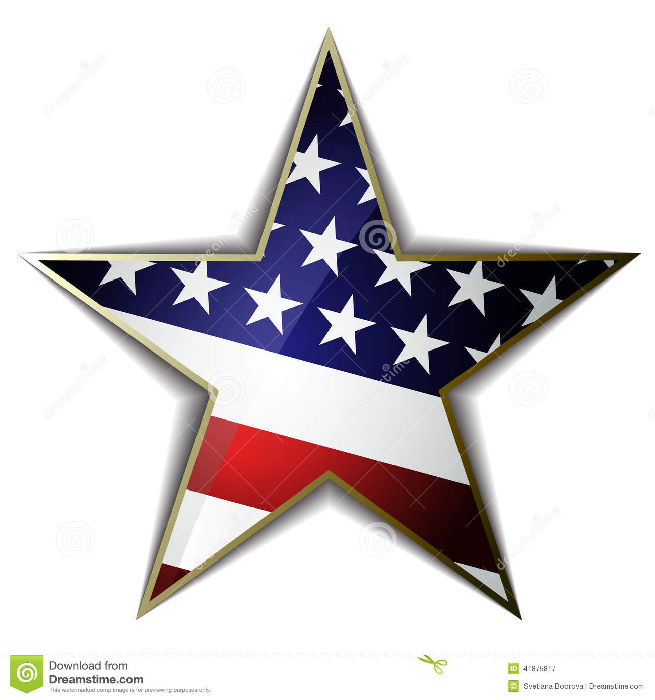The American Flag As Star Shaped Symbol  Vector Eps10 Stock Vector