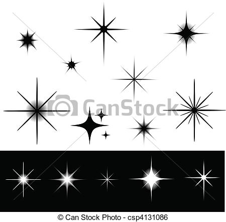Vector Of Stars   Black And White Stars Csp4131086   Search Clipart