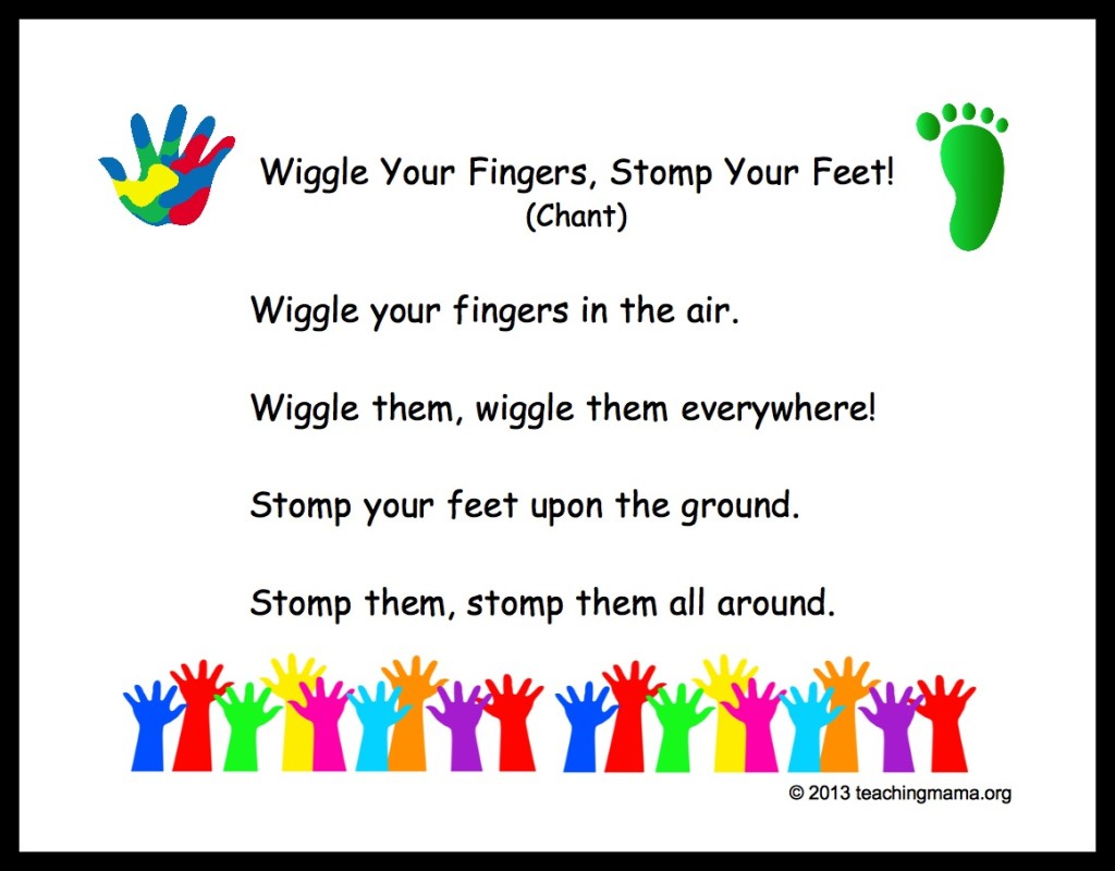 Wiggle Your Fingers Stomp Your Feet  Image From Teaching Mama