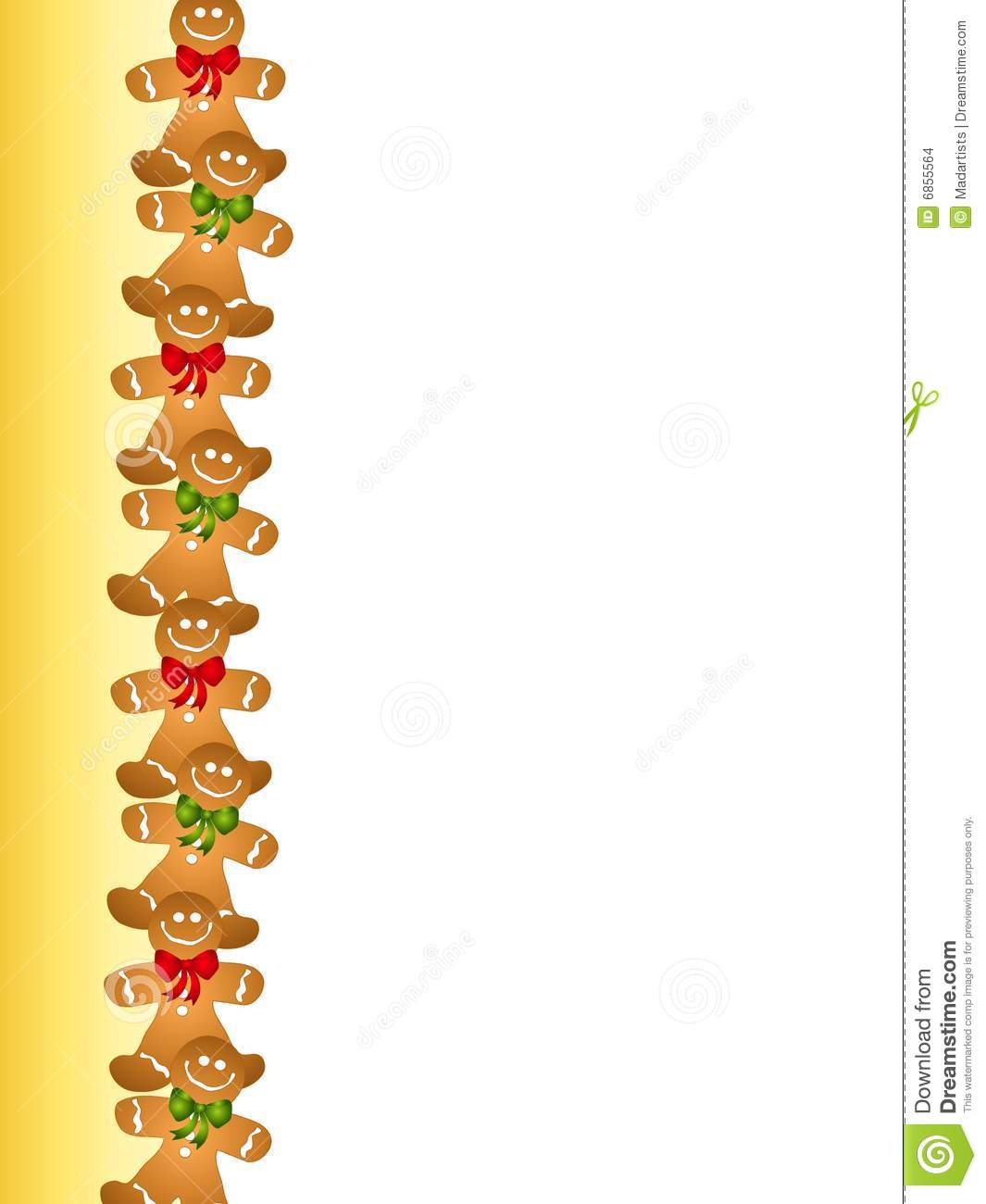 Border Illustration Featuring Gingerbread Men In A Row