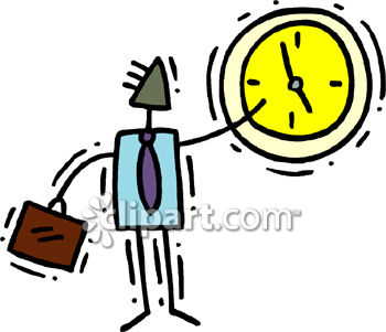 Busy Businessman Watching The Clock   Royalty Free Clipart Picture