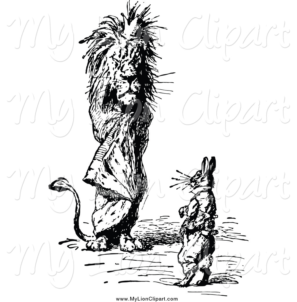Clipart Of A Black And White Male Lion Rabbit Pictures
