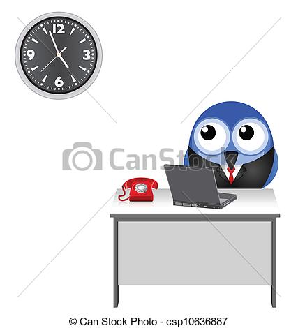 Comical Worker Clock Watching To Go    Csp10636887   Search Clip