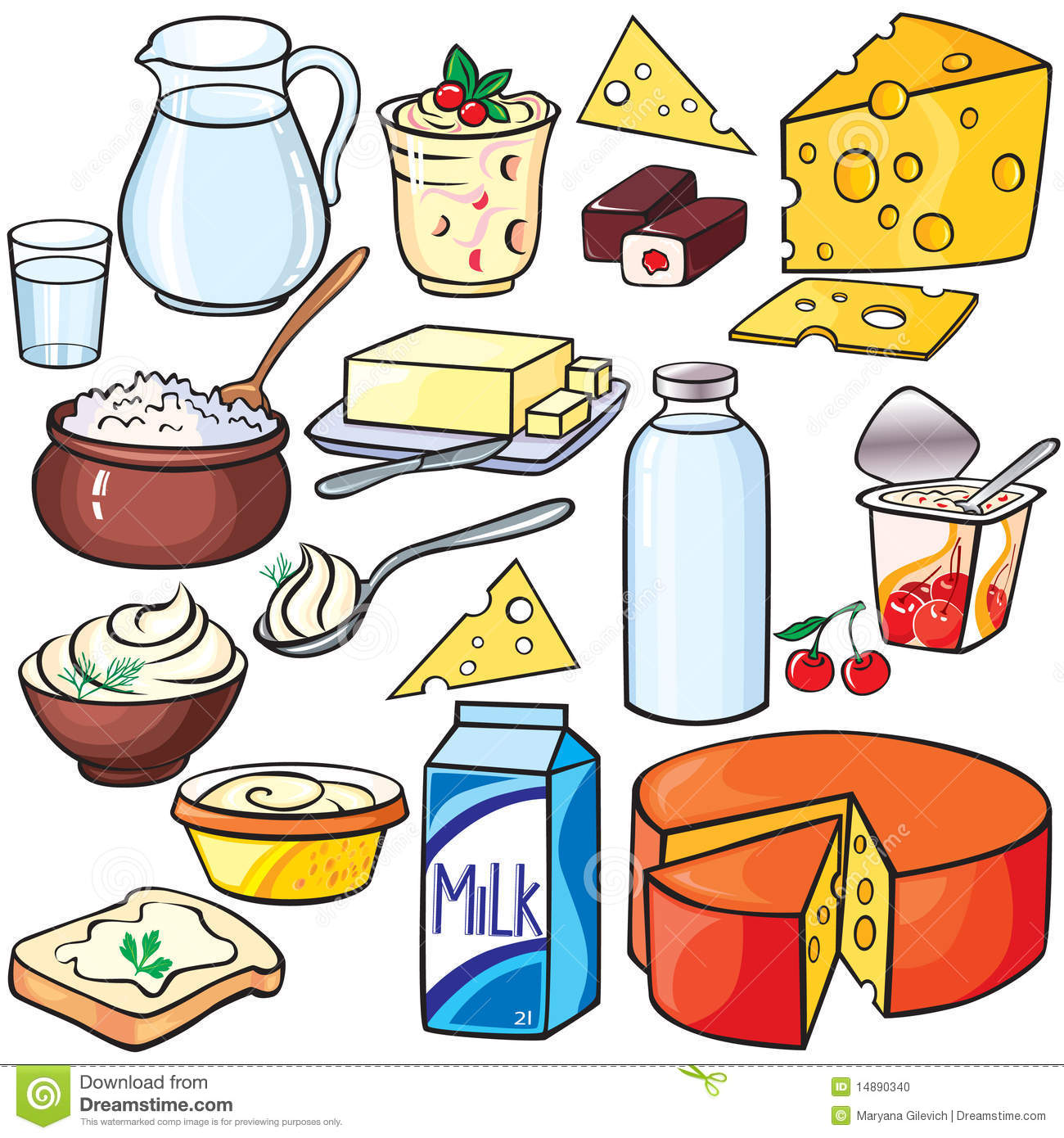 Dairy Products Clipart Black And White