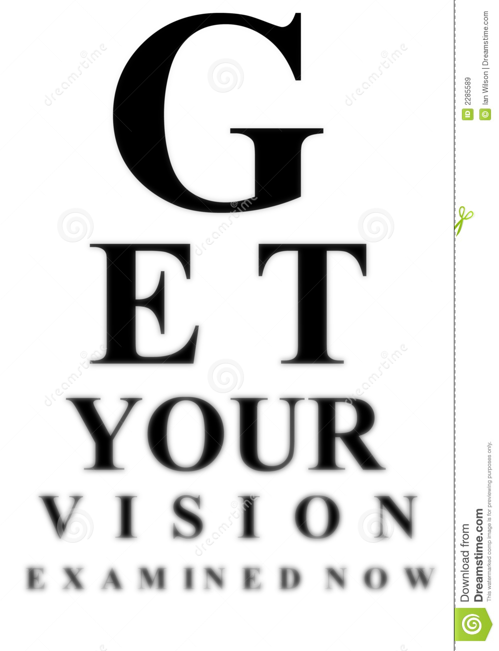 Get Your Vision Examined Now Blurring As The Letters Get Smaller