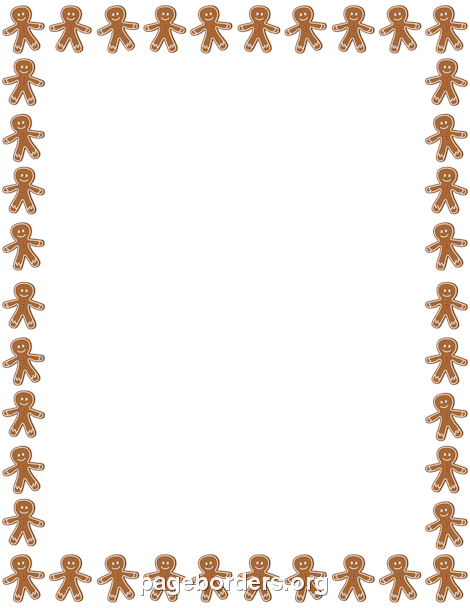 Gingerbread Man Border  Clip Art Page Border And Vector Graphics