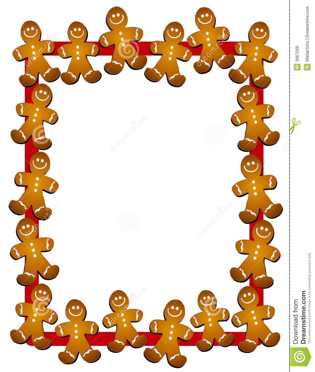 Gingerbread Man Border Or Frame Royalty Free Stock Photos   Image