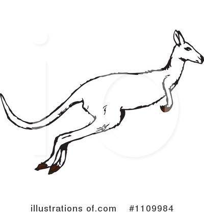Kangaroo Clip Art Black And White   Animalgals