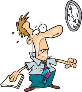     Man With A Deadline Watching The Time   Royalty Free Clipart Picture
