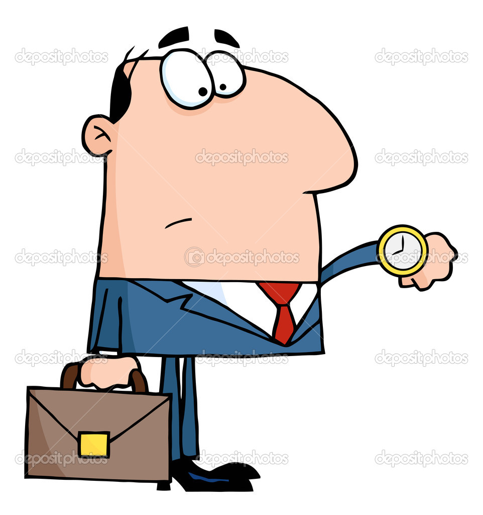 Office Worker Watching The Clock   Stock Photo   Hittoon  7276310