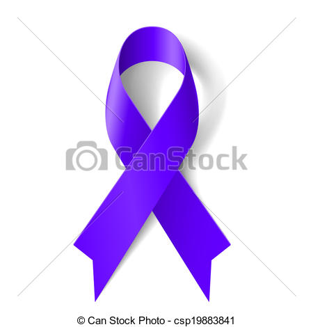 Purple Ribbon As Symbol Of General Cancer Awareness Drug Overdose