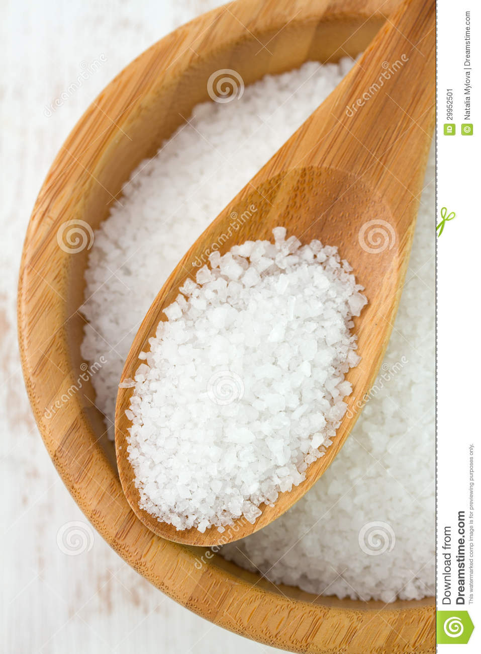 Salt In Bowl With Spoon Stock Image   Image  29952501