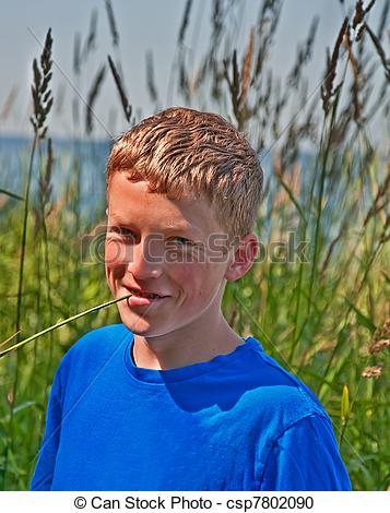 Stock Photo   13 Year Old Boy Portrait Outdoors   Stock Image Images    