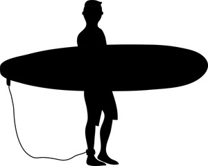 Surf Board Clip Art Black And White Surfer Clipart Image