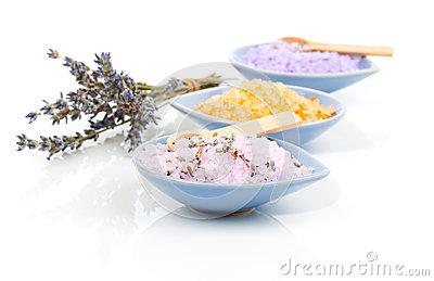 Various Types Of Spa Sea Salt In Bowl Stock Photo   Image  55654488