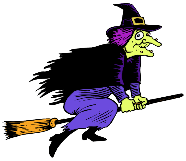 Witch With Warts Flying    Holiday Halloween Witch Witches 5 Witch